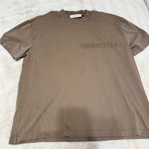 Essentials Fear of God Brown T-Shirt for Men